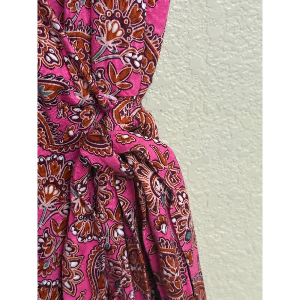 NWT Boden Pink Paisley Wrap Dress D0537 US 4R UK 8R Short Sleeve Mini - Picture 8 of 11